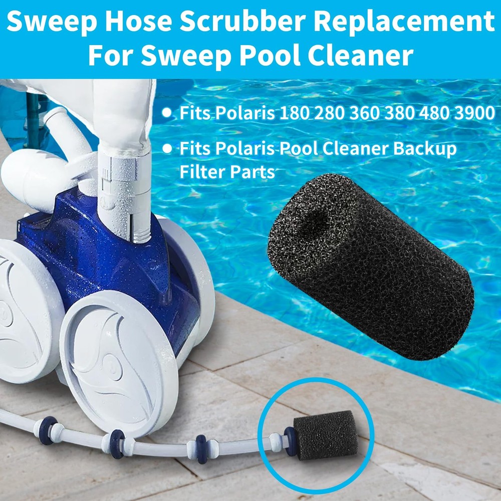 12 Pack MiMoo Pool Sweep Tail Scrubber Replacement for Polaris Black