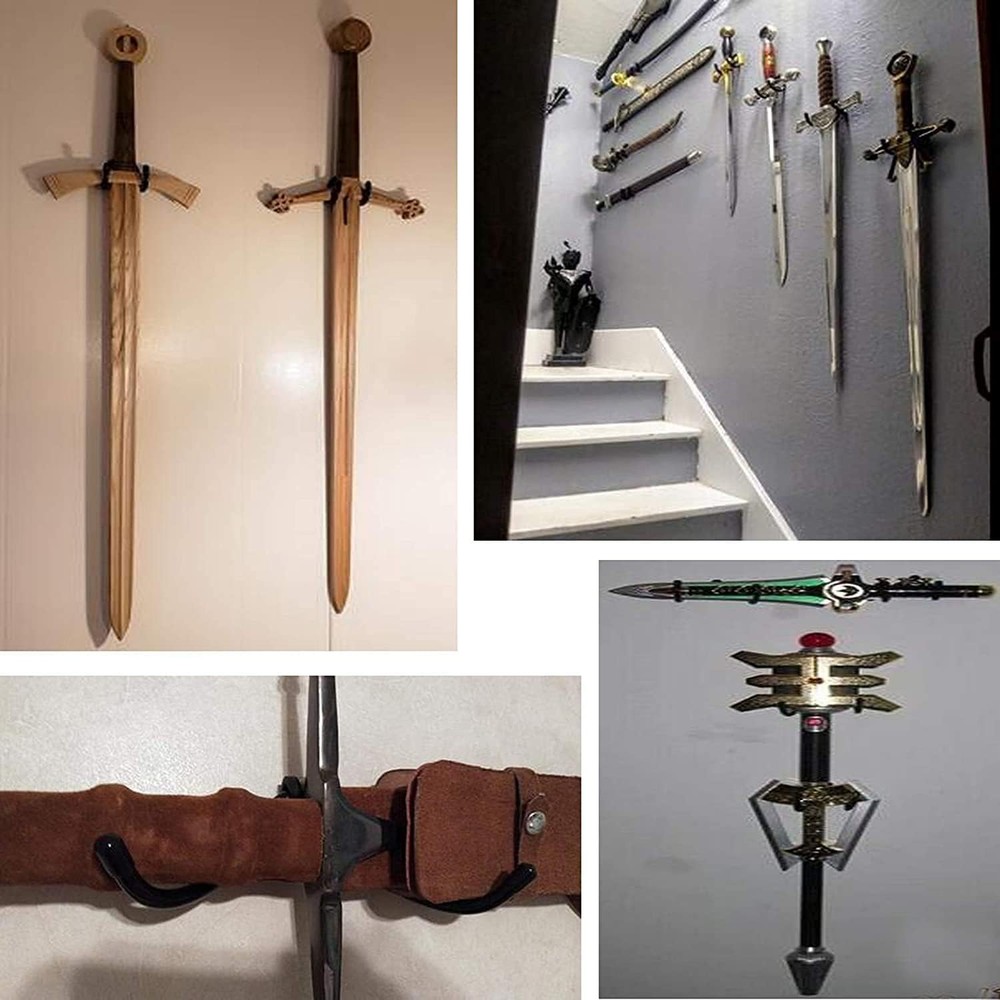 Flexible Adjustable Wall Hook Sword Hanger Display - Universal Holder for Sword,