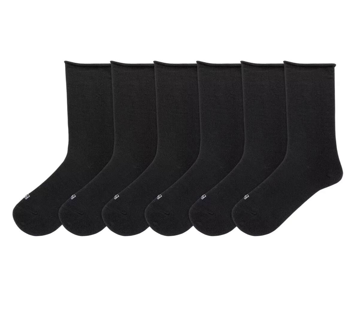 K Bell Women's Size 5.5-10 Modal Roll Top Crew Socks 6 Pairs