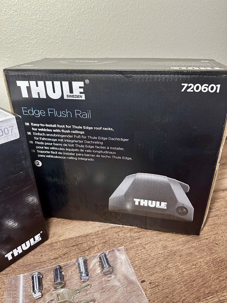 Thule Edge Flush Rail Foot Pack 720601 + Thule Kit 186007 + Thule Locks (BUNDLE)