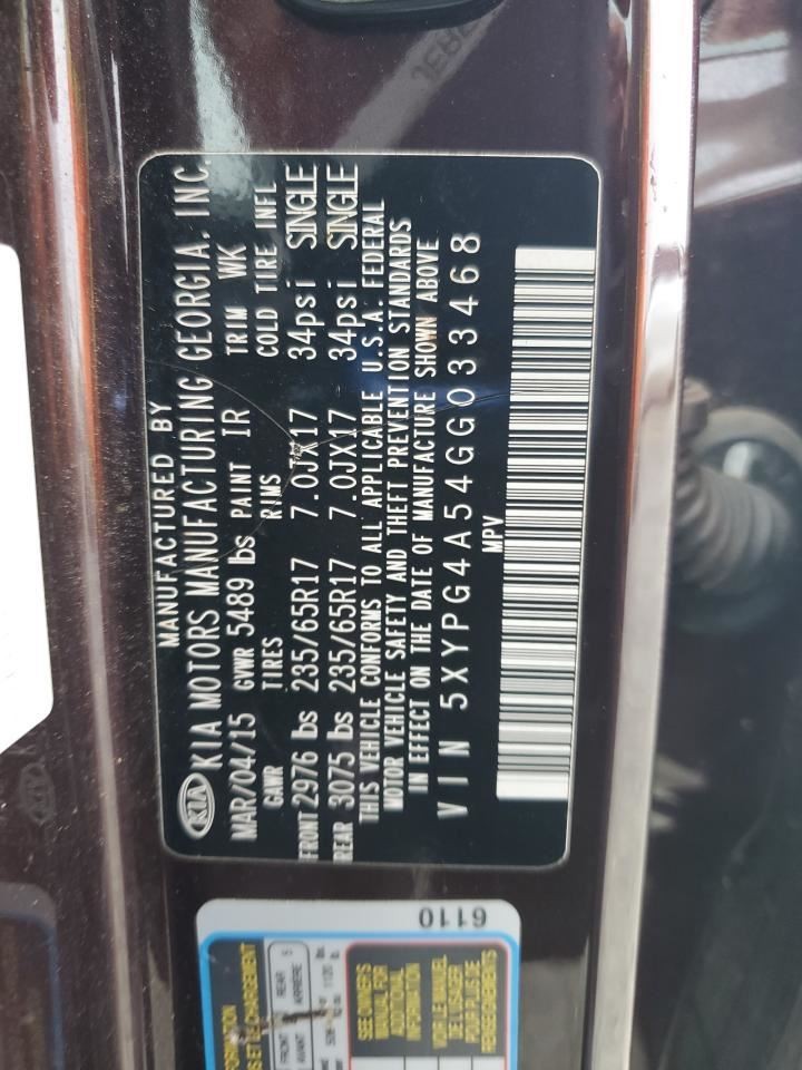 SORENTO 2016 Glove Box 4829896