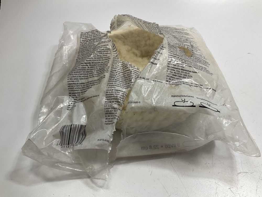 OPEN BAG - 3M 33280 9" Wool Compounding Pad, Double Sided, Screw On