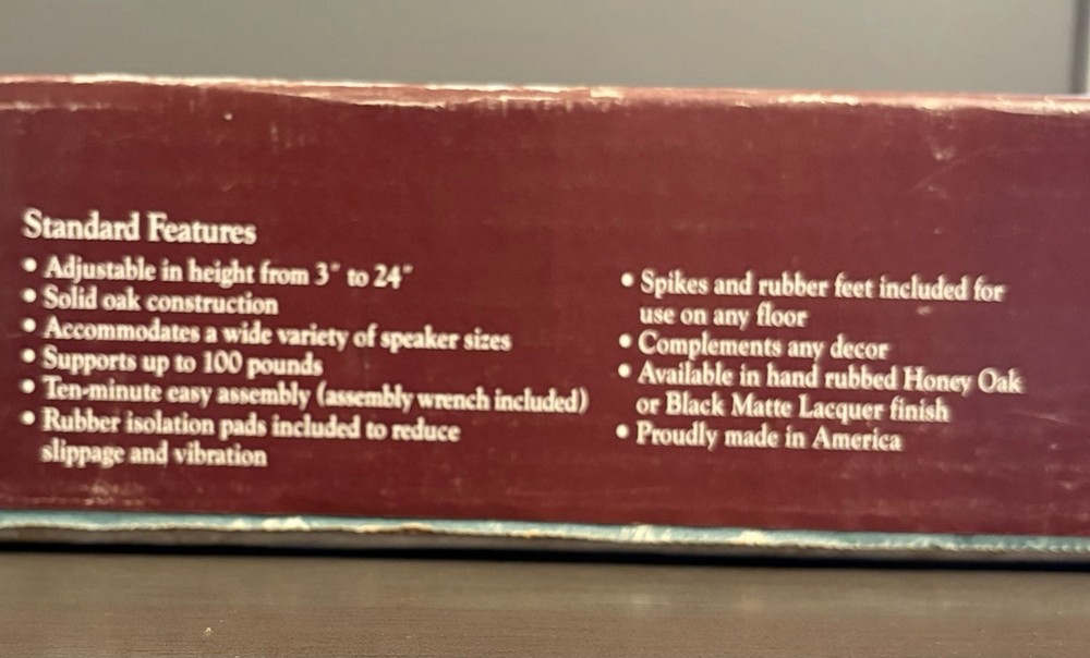 Speaker Stands Solid Oak Black By Tree Dimensions Boone N.C. Adjustable