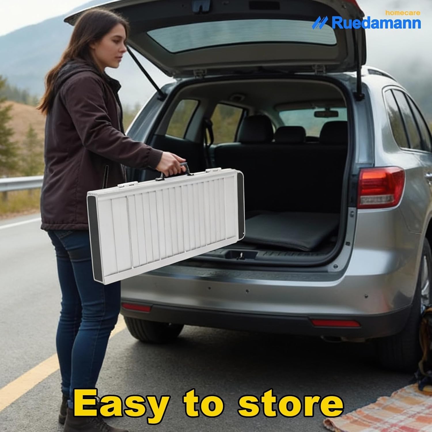 3FT Portable Wheelchair Ramp – Non-Slip Folding Aluminum Mobility Ramp