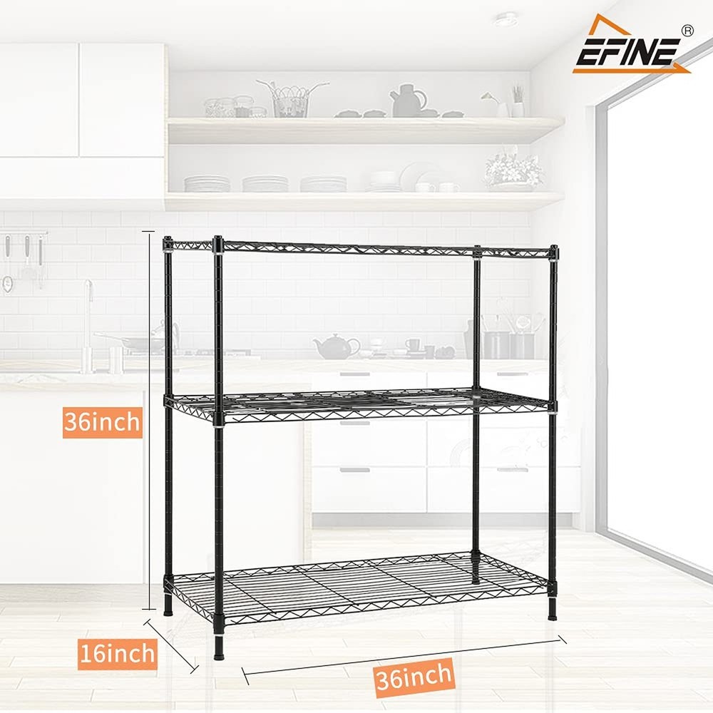 EFINE 2-Pack 3-Shelf Shelving Unit with 3-Shelf Liners, Adjustable Rack, Stee...