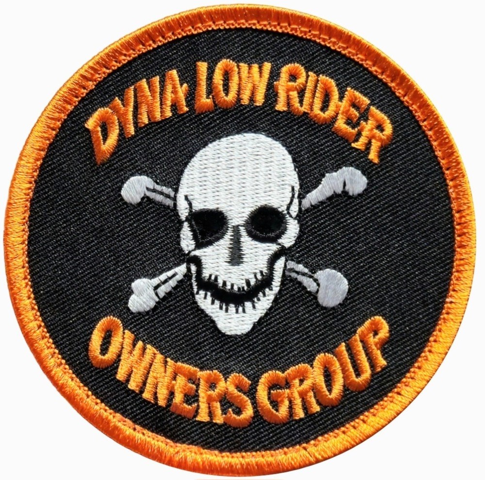 Dyna Low Rider Owner Group Embroidered Morale Patch - 2PC HOOK BACKING 3.5"x3.5"