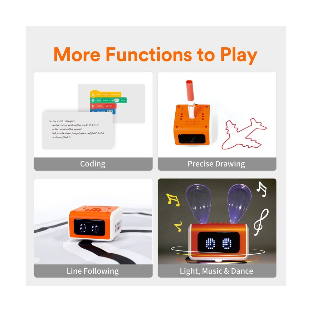 VinciBot Coding Robot for Kids 8-12, STEM Educational Toy, Scratch&Python Pro...