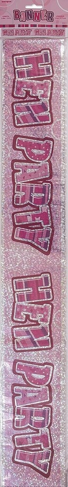 Hen Party Banner 12ft Glitz Pink Prism
