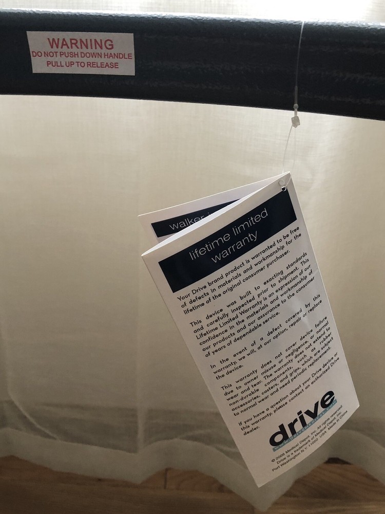 DRIVE DELUXE Trigger Release Folding Walker GRAY 5” Wheels Adjustable Height NWT