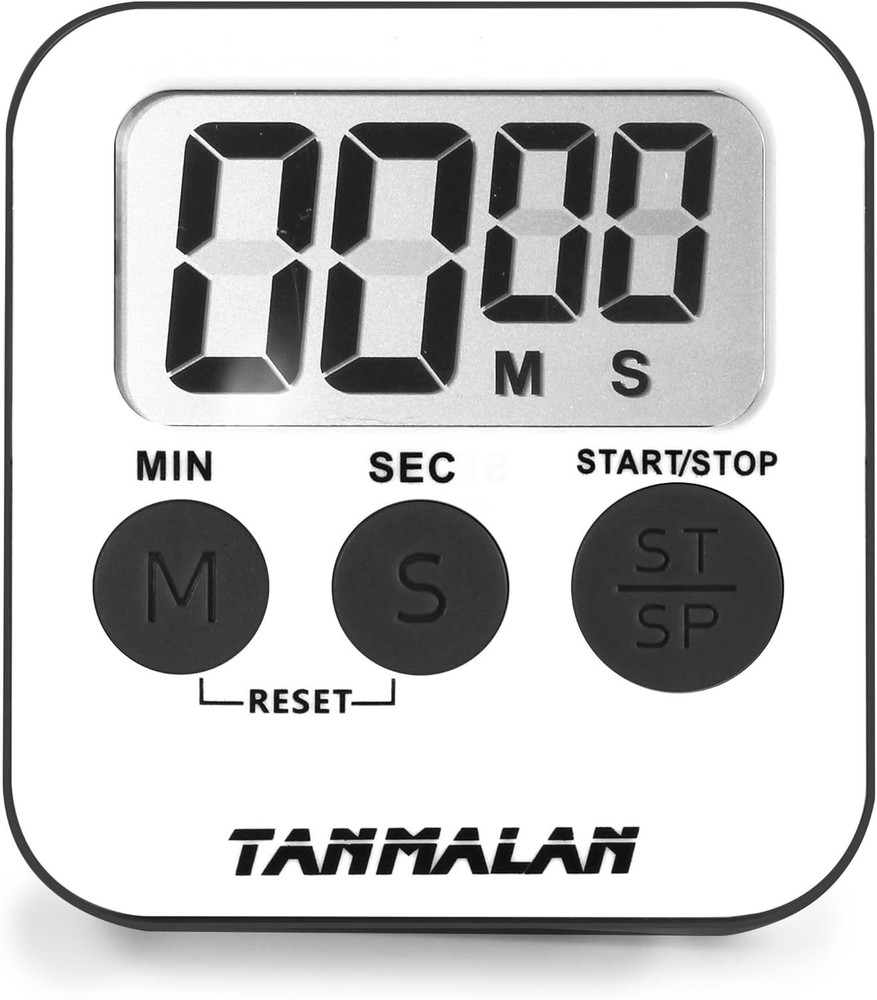 Multi-Purpose Kitchen Timer with Loud Alarm, Large Screen, and Magnet - Gray