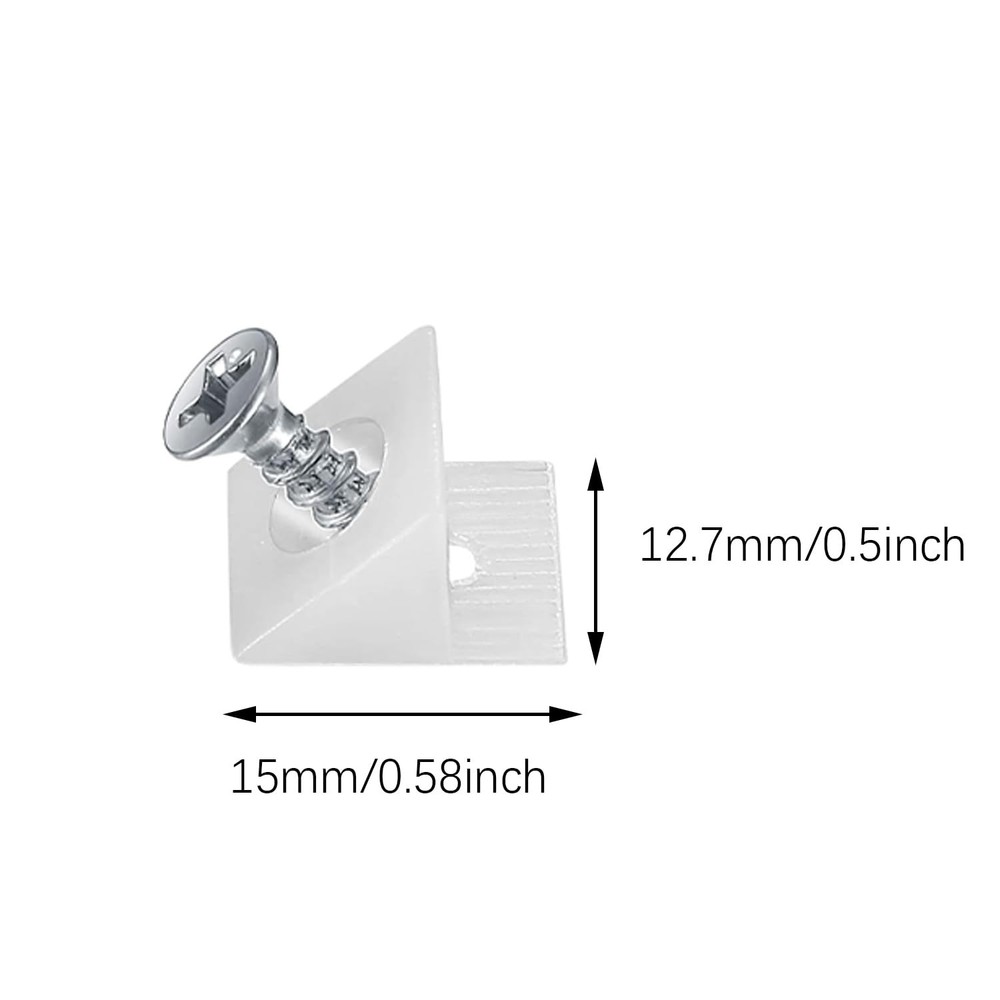100 PCS 13mm White Small Back Plate Buckle Plastic Corner Code With Screws Kit