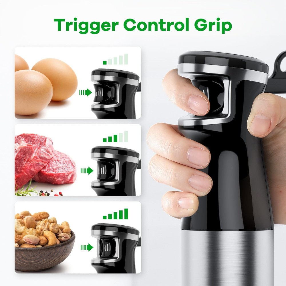 Immersion Blender Handheld Corded Hand Blenders Set 1100W, Trigger Variable S...