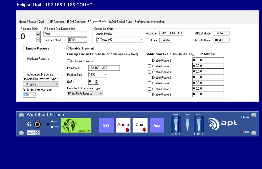 Worldcast Eclipse APT-X Broadcast AES Digital Audio STL Stereo Codec AoIP ISDN