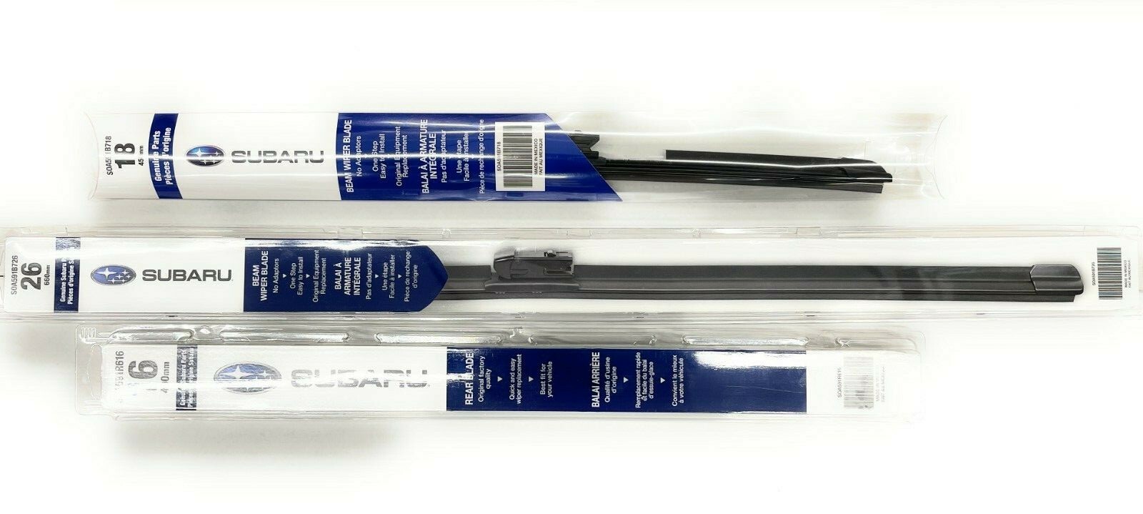 2020-2024 Subaru Outback Front & Rear Windshield Wiper Full Blade Set Genuine