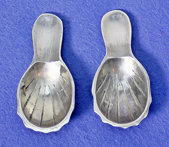 Two (2) German Silver Caddy Spoons