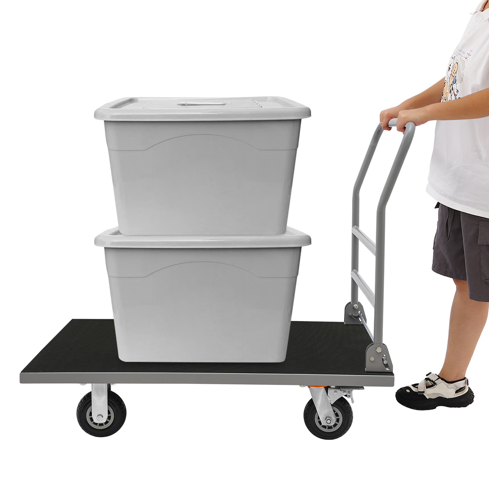 Platform Truck 2200lbs Capacity 41.3*24.8in Flatbed Cart Hand Truck with Wheels