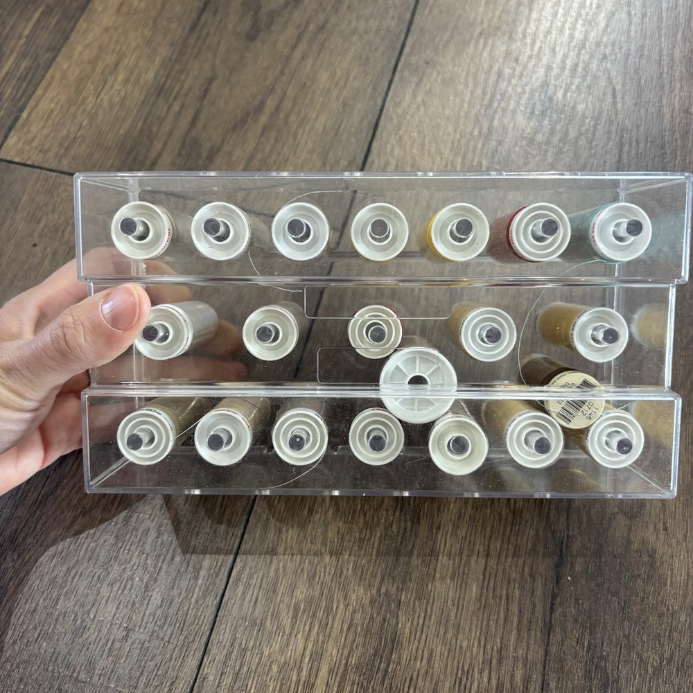 Acrylic Thread Organizer Storage Box with NEW Thread