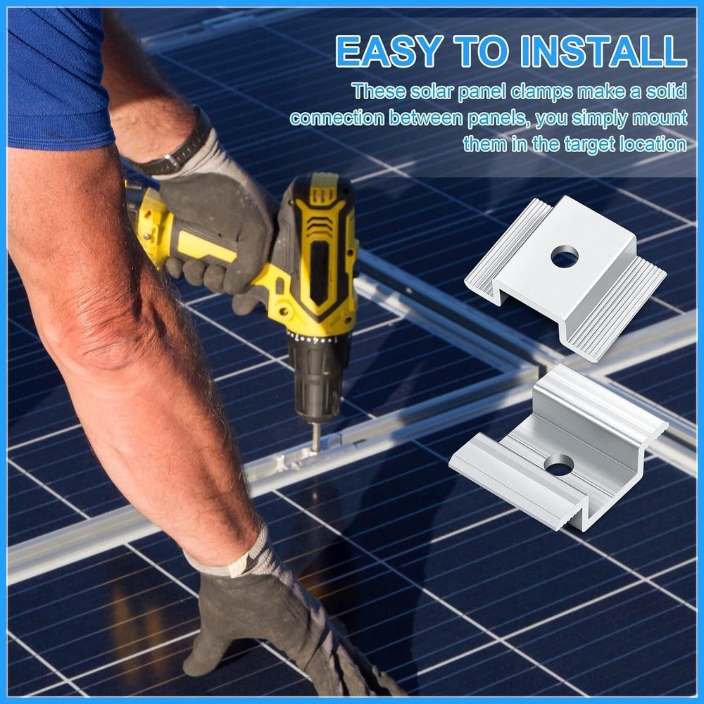 Solar Panel Mid Clamps 1.06 Inch Solar Panel Bracket Aluminium Mounting