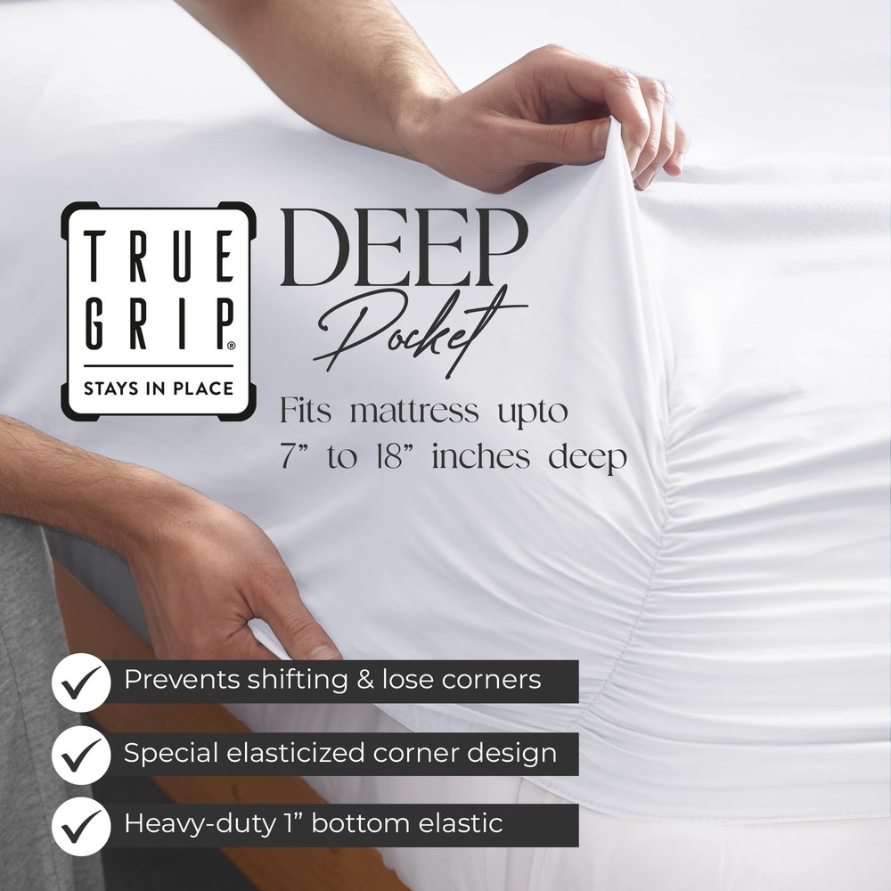SUPREME ELEGANCE Full Size 100% Cotton Percale Deep Pocket Bed Sheets Set