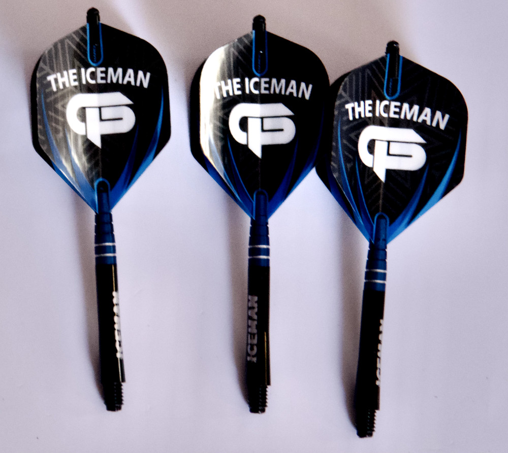 3 Iceman  flights with nitro shafts, flight savers installed
