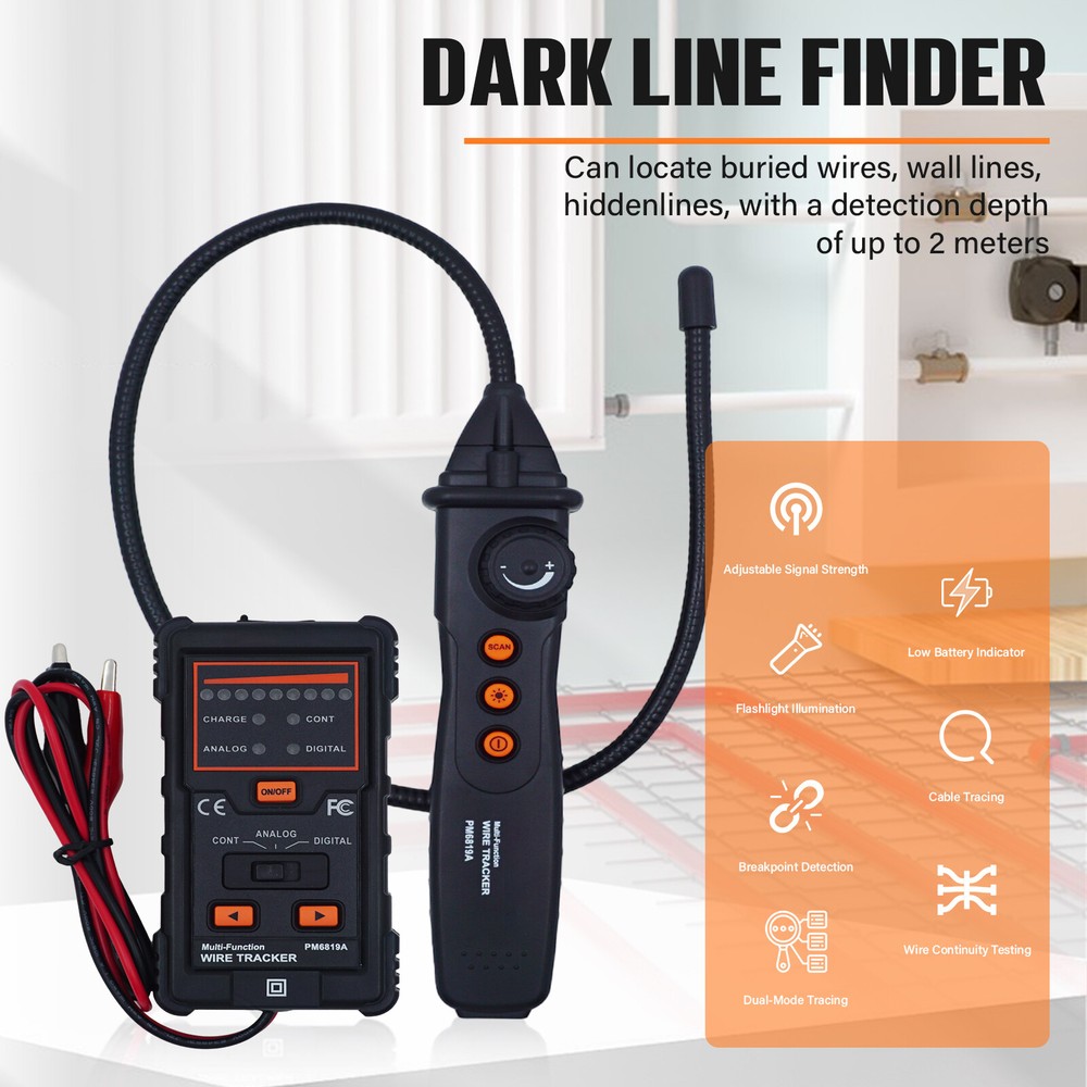 Multi-function LCD Wire Tracer Analog Detector Network Cable Test Cable Locator