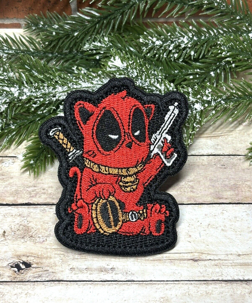 Embroidered Tactical Patch - Deadpool Patch - Lucky Cat Patch - Hook & Loop