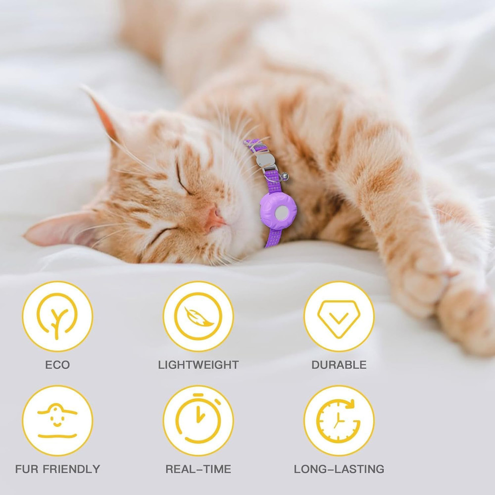 Cat Tracker,Mini GPS Tracker for Cats,No Monthly Fee Smart Pet Activity Tracker,