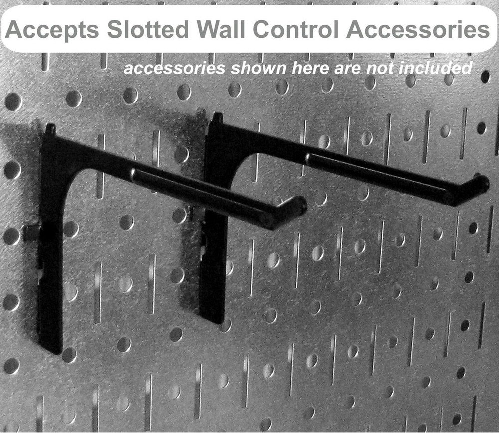 Wall Control Pegboard 16" x 32" Horizontal Galvanized Metal Pegboard Tool Panel