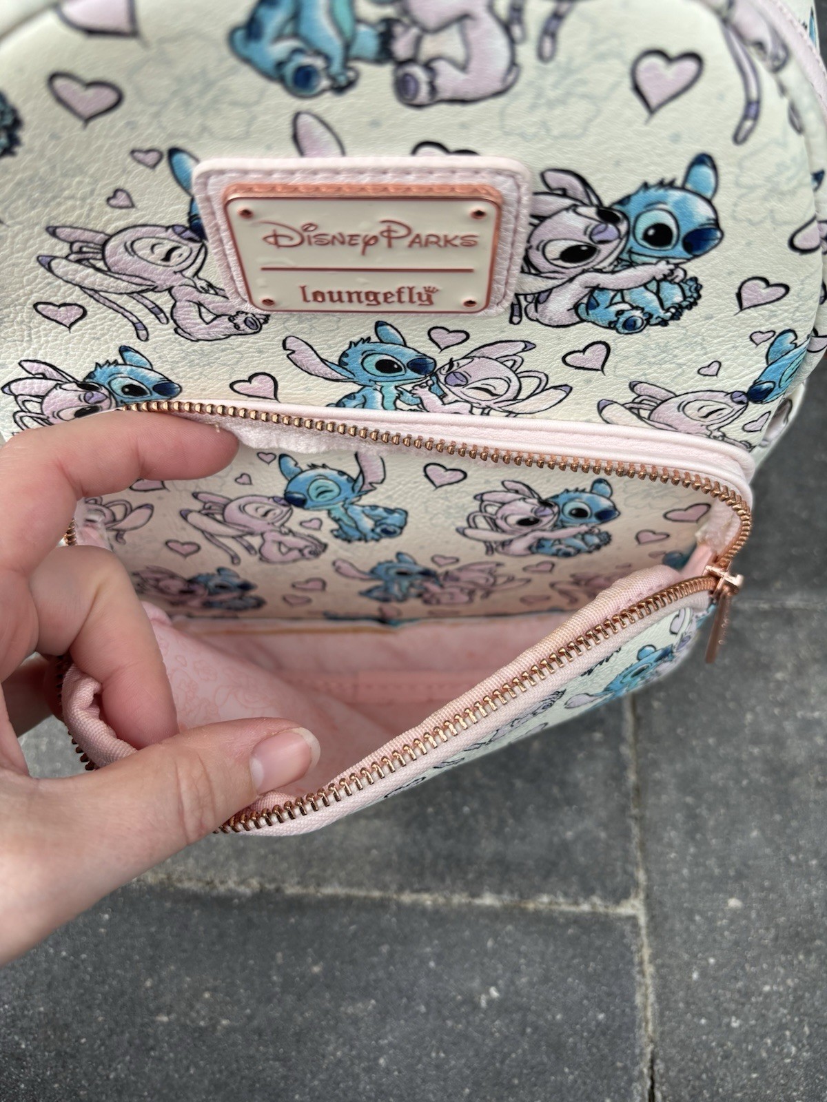 Disney Parks Stitch And Angel Valentines All Over Mini Backpack 2024