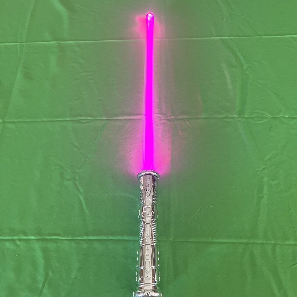 Toy Silver Lighted Sword 27" New Batteries, tested working