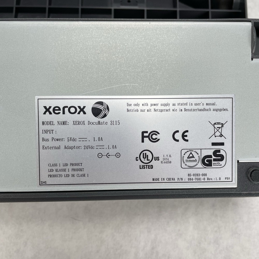 Xerox Documate 3125 Duplex Color Desktop Scanner Untested