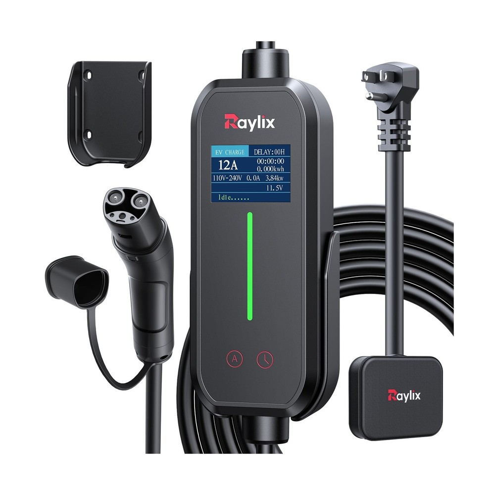 Raylix Upgraded 12A Level 1 Tesla Charger [Adjustable Current, Delay Charge] ...