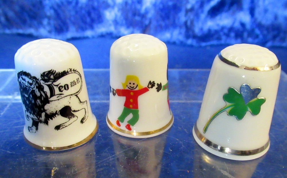 14 x Mixed Collectors Thimbles Different Designs & Styles
