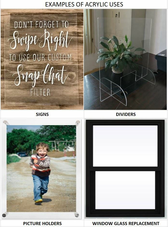 CLEAR Cast Acrylic Plexiglass Sheet 3/16” Thick (4.5 mm) 17 Sizes