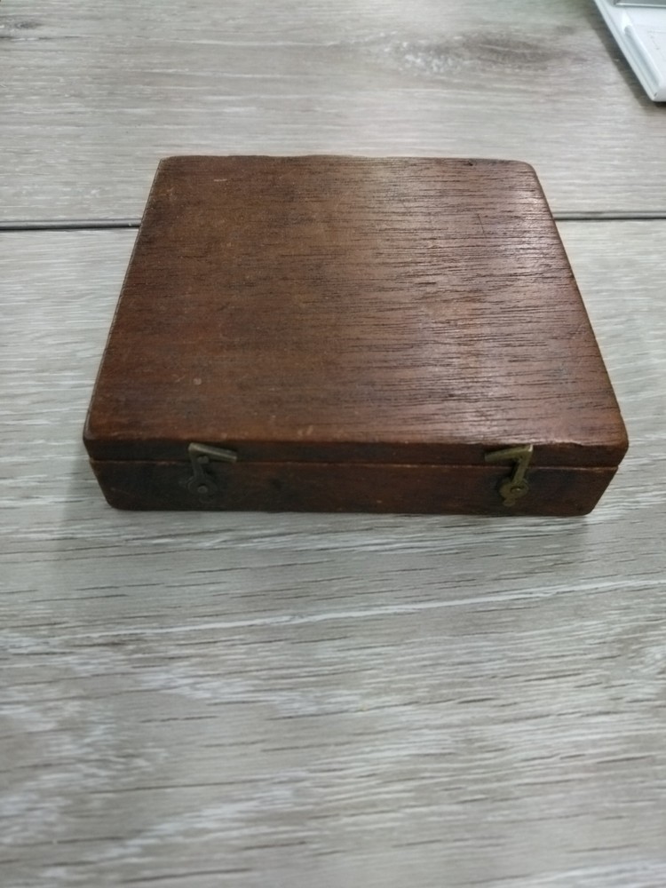 ANTIQUE WOODEN COMPASS BOX