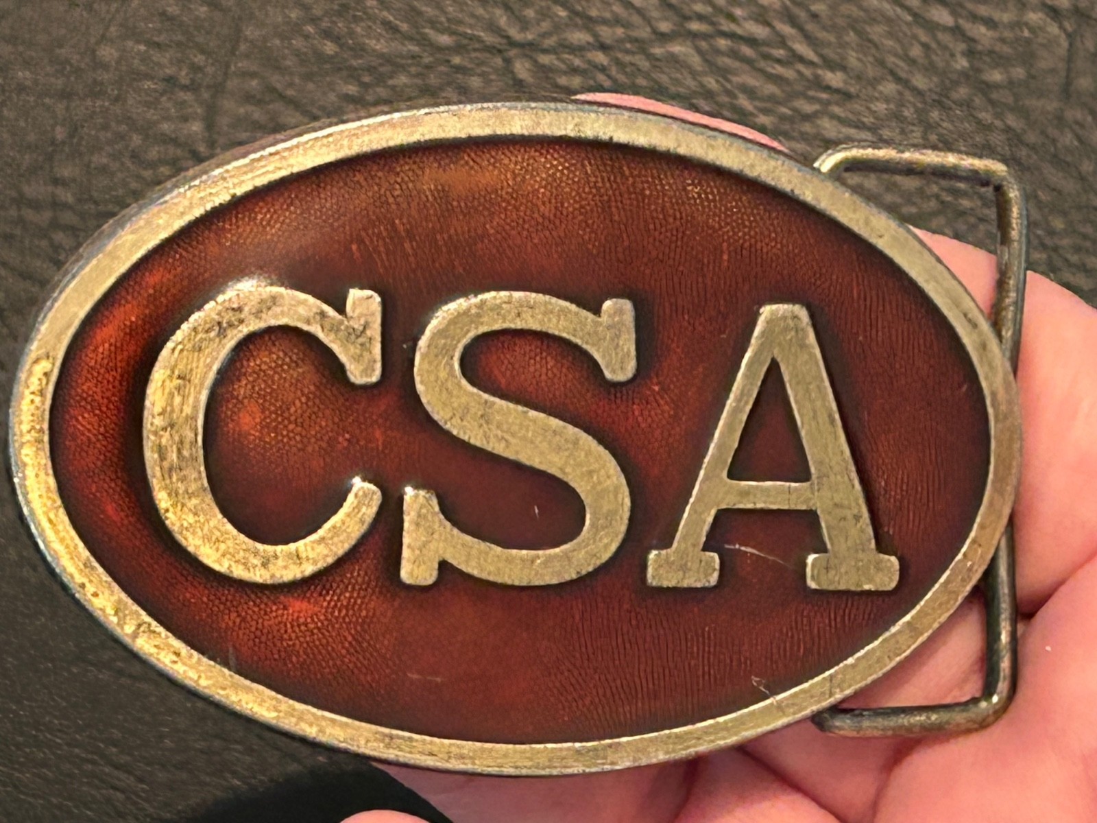 CSA belt buckle, reproduction