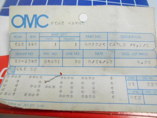 OMC/Johnson/Evinrude Distributor Cable 987229