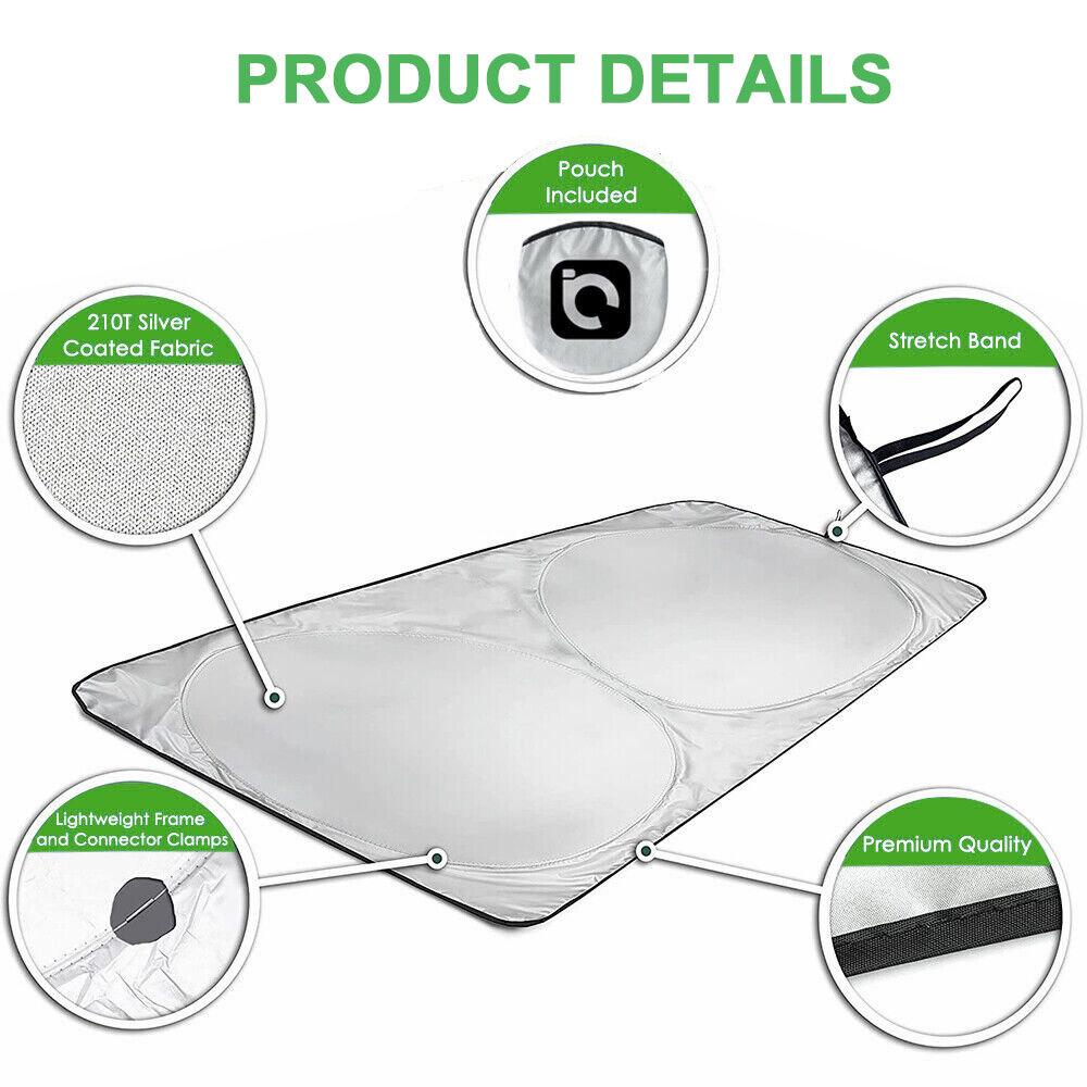 Foldable Extra Large Car Front Windshield Sun Shade Visor Cover Heat UV Blocking