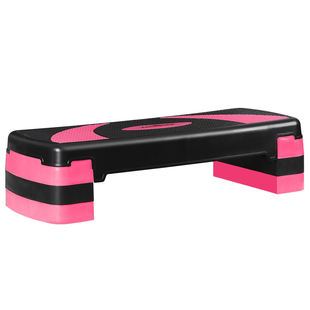 31" Aerobic Exercise Step w/ 4” 6” 8” Adjustable Aerobic Stepper w/Risers Pink