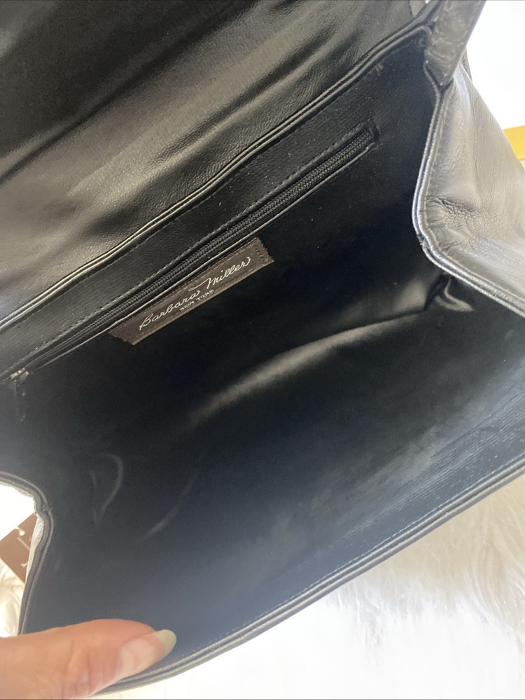 Barbara Miller Genuine Leather Handbag Black