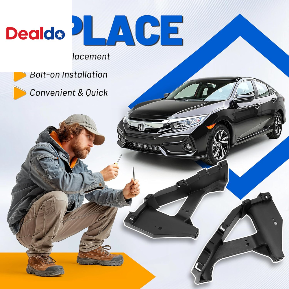 Pair Headlight Bracket Compatible with 2016-2021 Honda Civic Replacement for 711