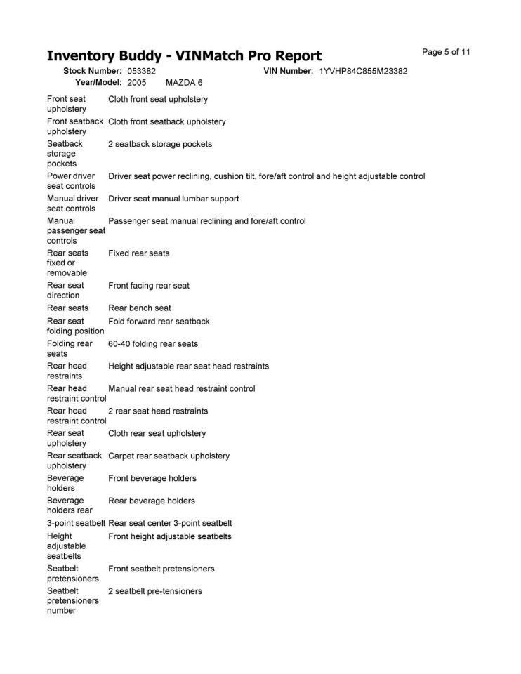 MAZDA 6 2005 Glove Box 400712
