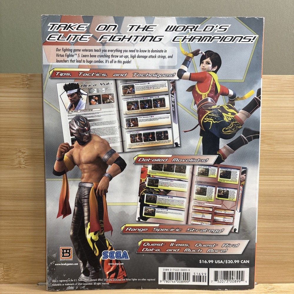 Virtua Fighter 5 BradyGames Strategy Guide Book for Xbox 360 & PS3