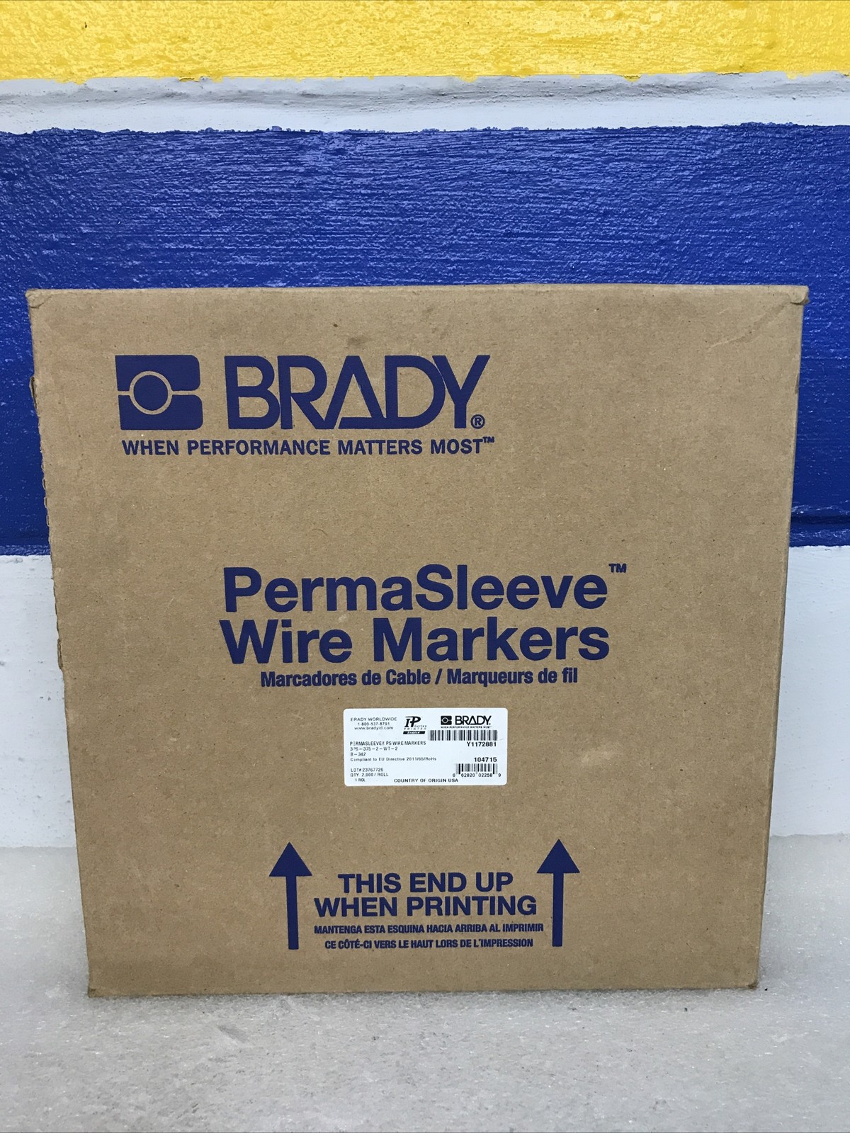 Brady 3PS-375-2-WT-2 PermaSleeve Wire Markers White 2000 Count Roll New In Box