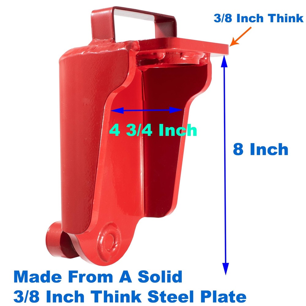 Shipping Container Jack Lug with U-Shaped Handle, Red