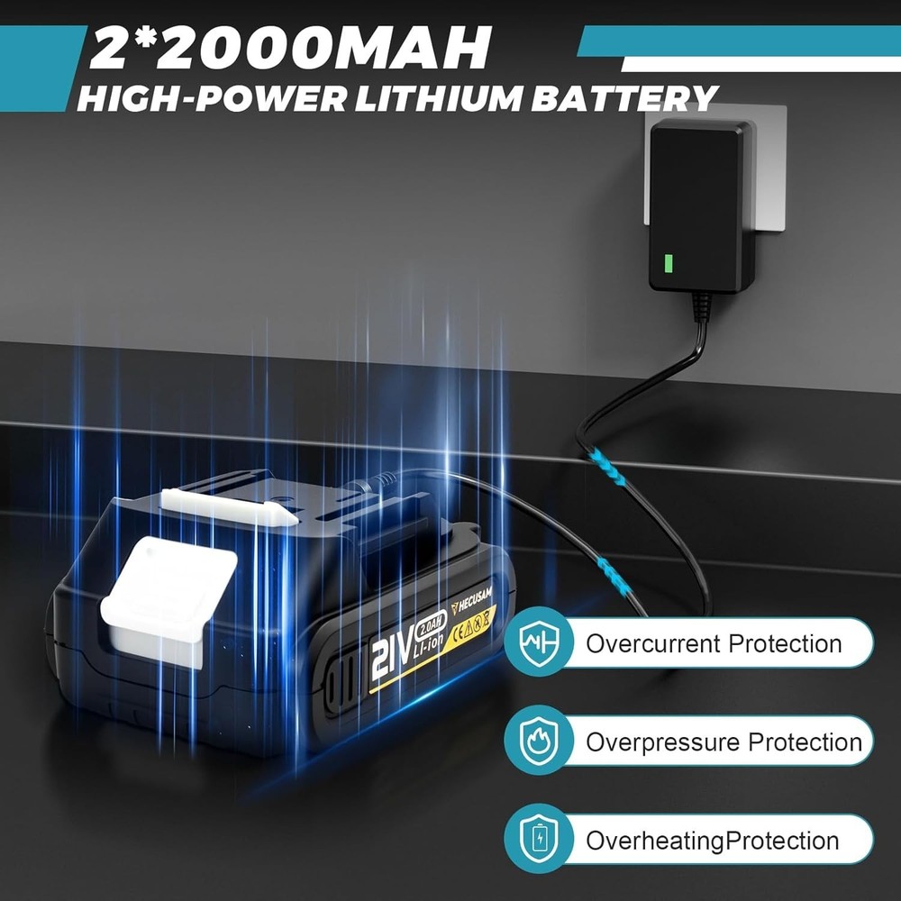Professional 21V Impact Driver with Dual Batteries & Quick Charge Function