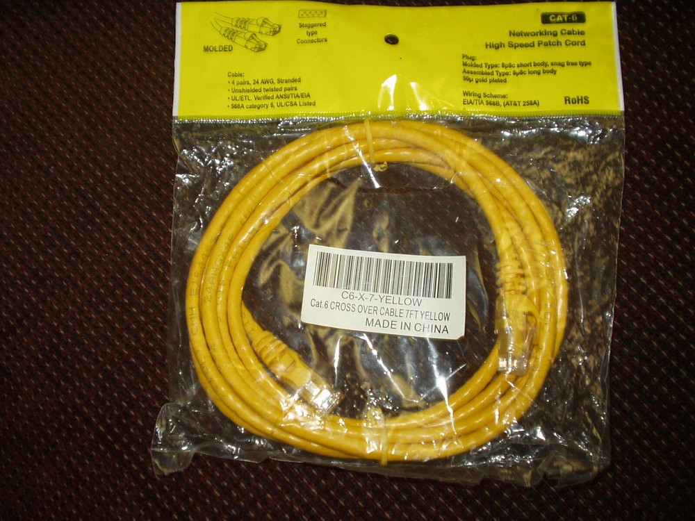 NEW  CAT-6 NETWORKING CABLE YELLOW NETWORKING HIGH SPEED Patch Cord