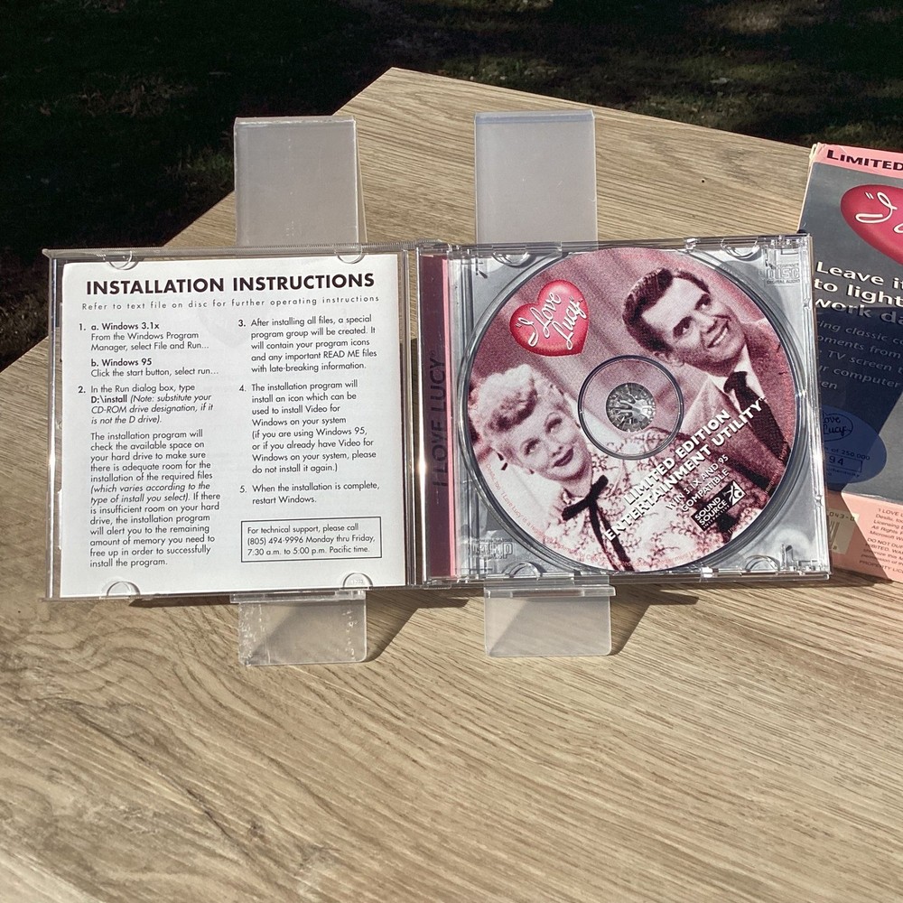 I Love Lucy Limited Edition Utility CD ROM Windows Software Numbered
