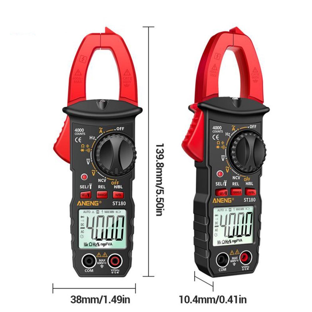 Digital Multimeter Tester AC DC Volt Ohm Amp Clamp Meter Auto Range LCD Handheld