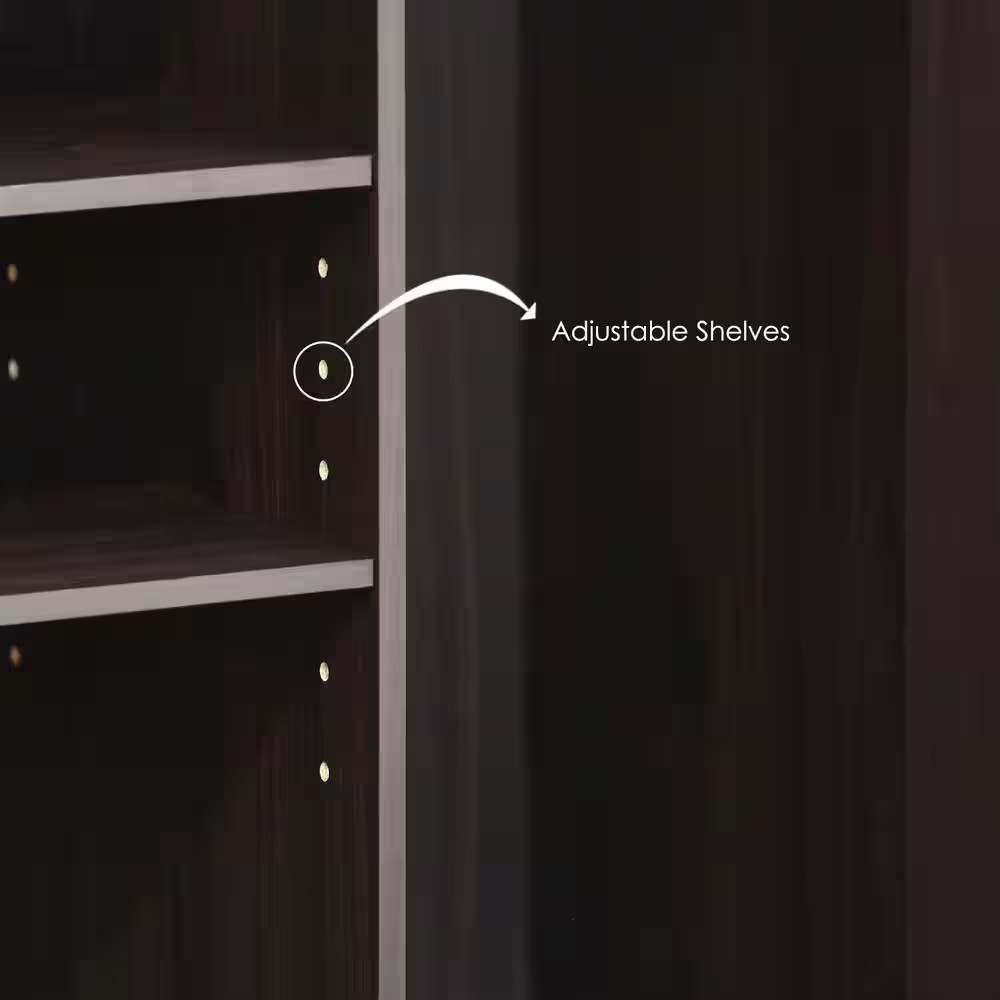 Econ 42 In. Espresso Wood TV Stand with 6 Drawer Fits Tvs up to 50 In. with Open